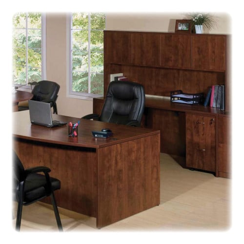 Lorell Essentials Series Right Corner Credenza 29.5" Height x 66.1" Width x 35.4" Depth - Finish: Cherry, Laminate - Leveling Glide (LLR69909)