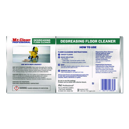Mr. Clean Degreasing Floor Cleaner, 1 gal Bottle, 3/Carton (19892)