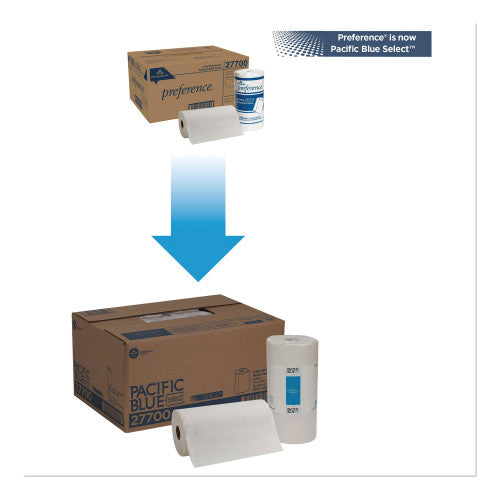 Georgia Pacific Professional Pacific Blue Select Two-Ply Perforated Paper Kitchen Roll Towels, 2-Ply, 11 x 8.8, White, 250/Roll, 12 Rolls/Carton (27700)
