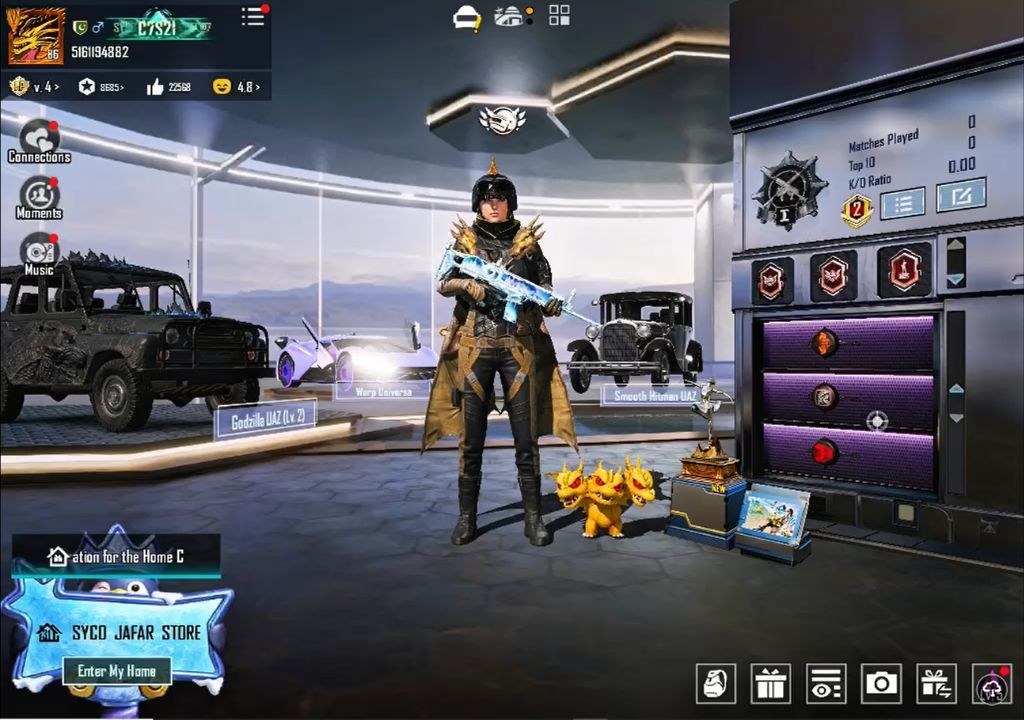 PUBG Mobile Rare Account ā Batman Ć Ghidorah | 7 X-Suits | 325 Mythics | Level 81