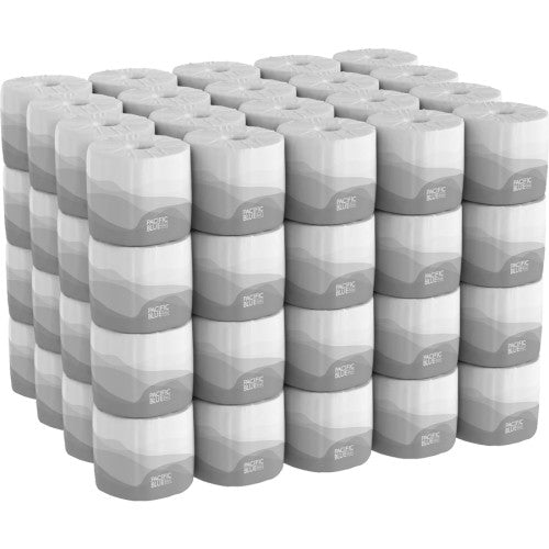 Georgia Pacific Professional Pacific Blue Basic Embossed Bathroom Tissue, Septic Safe, 1-Ply, White, 550/Roll, 80 Rolls/Carton (1988101)