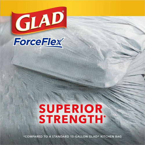 Glad ForceFlex Tall Kitchen Drawstring Trash Bags Fresh Clean with Febreze Freshness - 13 gal Capacity - 27.38" Length x 24" Width x 1.05 mil (27 Micron) Thickness - Drawstring Closure - White - Kitchen - 40 / Box (78361)