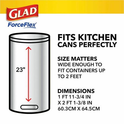 Glad ForceFlex Tall Kitchen Drawstring Trash Bags Fresh Clean with Febreze Freshness - 13 gal Capacity - 27.38" Length x 24" Width x 1.05 mil (27 Micron) Thickness - Drawstring Closure - White - Kitchen - 40 / Box (78361)