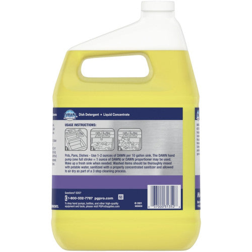 Dawn® Pro Manual Pot & Pan Detergent, Lemon Scent, 4 Gallons 128 fl oz (4 quart) - Lemon Scent - Long Lasting - Clear - 4 / Carton (57444)