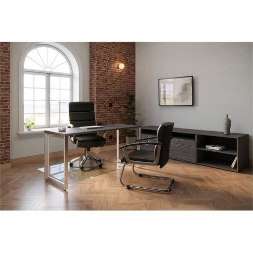 Lorell Relevance Series Tabletop 59.9" Width x 23.6" Depth x 1" Thickness Table Top - Straight Edge - Finish: Charcoal, Laminate (LLR16202)