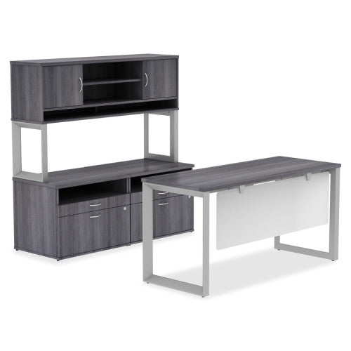 Lorell Relevance Series Tabletop 59.9" Width x 23.6" Depth x 1" Thickness Table Top - Straight Edge - Finish: Charcoal, Laminate (LLR16202)