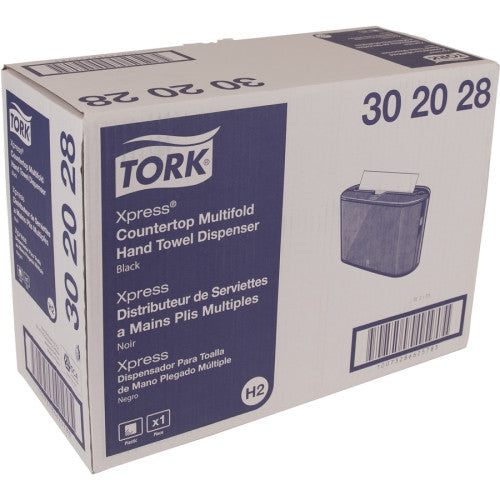 Tork® Xpress Countertop Hand Towel Dispenser, Black Multifold Dispenser - 7.9" Height x 12.7" Width x 4.6" Depth - Plastic - Black - Compact, Lockable - 1 Each (302028)