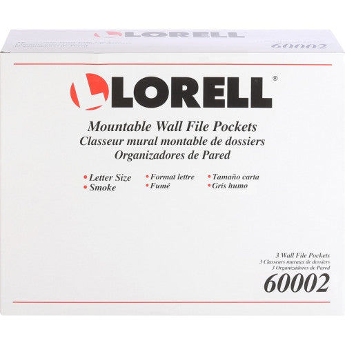 Lorell Wall File Pockets 14.75" Height x 13.13" Width x 4.25" Depth - Smoke - 3 / Pack (LLR60002)