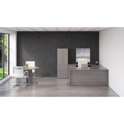 Lorell Essentials Series Box/Box/File Fixed File Cabinet 28.3" Height x 16" Width x 22" DepthFile, Box Drawer(s) - Finish: Laminate, Weathered Charcoal - File Drawer (LLR69558)