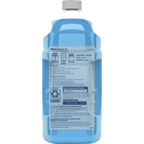 Windex® Original Glass Cleaner Refill, 2.1 qt. Refill Bottle 67.6 fl oz (2.1 quart) - Streak-free, Film-free, Phosphate-free - Blue Bottle - 1 Each (316147)