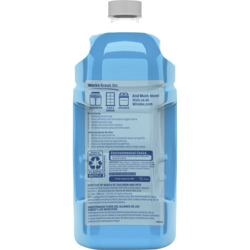 Windex® Original Glass Cleaner Refill, 2.1 qt. Refill Bottle 67.6 fl oz (2.1 quart) - Streak-free, Film-free, Phosphate-free - Blue Bottle - 1 Each (316147)