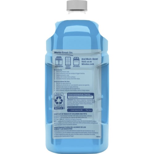 Windex® Original Glass Cleaner Refill, 2.1 qt. Bottle, 6 Bottles 67.6 fl oz (2.1 quart) - Streak-free, Film-free, Phosphate-free - Blue Bottle - 6 / Carton (316147CT)
