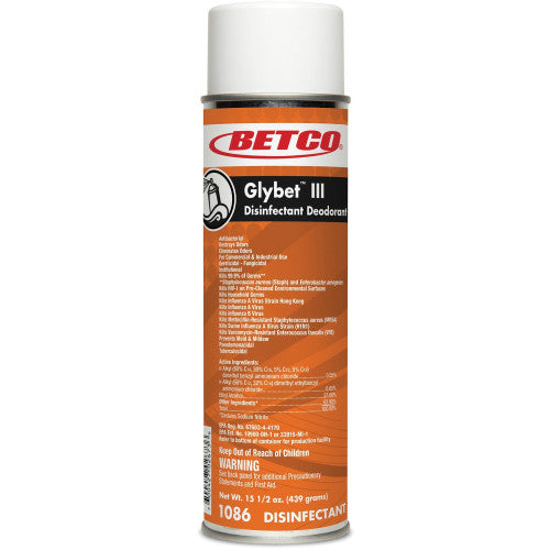 Betco Glybet III Disinfectant Ready-To-Use - 496 fl oz (15.5 quart) - Citrus Bouquet Scent - CFC-free, Deodorize, Pleasant Scent - Clear - 12 / Carton (10862300)