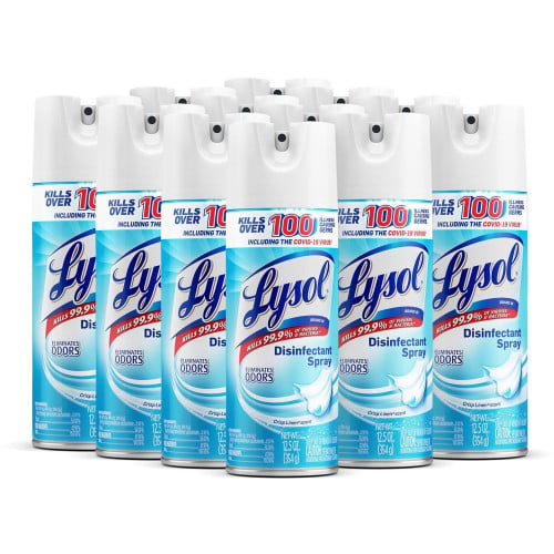 Lysol® Disinfectant Spray, Crisp Linen, 19 oz. Aerosol, 12 Cans (79329CT)