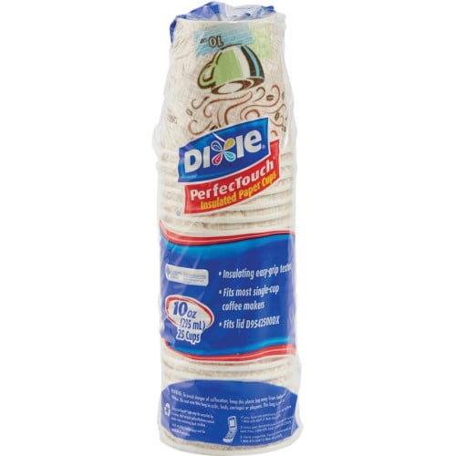 Dixie PerfecTouch 10 oz Insulated Paper Hot Coffee Cups by GP Pro 10 fl oz - White - Paper - Hot Drink - 25/Pack - 20 / Carton (5310DXCT)