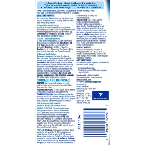 Lysol® Toilet Bowl Power Cleaning Gel, 24 oz Bottle., 9 Bottles 24 fl oz (0.8 quart) - Atlantic Fresh Scent - Disinfectant - Blue Bottle - 9 / Carton (98012CT)