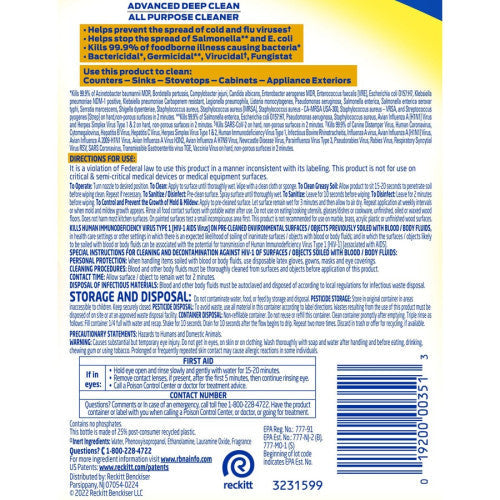 Lysol® Pro Disinfectant Deep Cleaner, 32 oz. Bottle, 12 Trigger Bottles (00351CT)