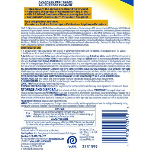 Lysol® Pro Disinfectant Deep Cleaner, 32 oz. Bottle, 12 Trigger Bottles (00351CT)