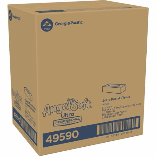 Angel Soft Professional Series Facial Tissue 2 Ply - WhiteBox - 126/Box - 30 / Carton (49590)