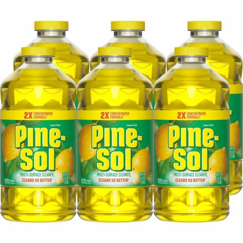 Pine-Sol Multi-Surface Cleaner For Multi Surface - Concentrate - Liquid - 80 fl oz (2.5 quart) - Lemon Fresh Scent - Deodorize, Disinfectant, Dilutable - Yellow - 6 / Carton (60162CT)