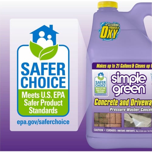 Simple Green Concrete/Driveway Cleaner Concentrate For Concrete, Patio, Masonry - Concentrate - Liquid - 128 fl oz (4 quart) - Bleach-free, Fast Acting, Non-flammable - Purple - 1 Each (18233)