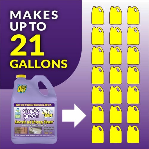 Simple Green Concrete/Driveway Cleaner Concentrate For Concrete, Patio, Masonry - Concentrate - Liquid - 128 fl oz (4 quart) - Bleach-free, Fast Acting, Non-flammable - Purple - 1 Each (18233)