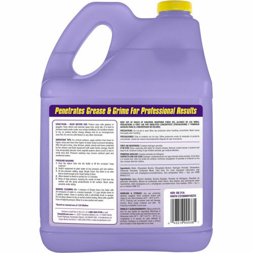 Simple Green Concrete/Driveway Cleaner Concentrate For Concrete, Patio, Masonry - Concentrate - Liquid - 128 fl oz (4 quart) - Bleach-free, Fast Acting, Non-flammable - Purple - 4 / Carton (18233CT)