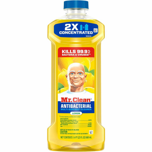 Mr. Clean 2X Concentrated Multi-Surface Cleaner For Multi Surface, Multipurpose - Concentrate - Liquid - 23 fl oz (0.7 quart) - Fresh, Lemon Scent - Long Lasting - Yellow - 1 Each (06892)