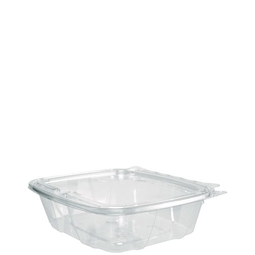 Dart ClearPac SafeSeal rPET Tamper-Resistant Container, ProPlanet Seal, Flat Lid, 24oz, 6.4 x 1.9 x 7.1, Clear, 100/Bag, 2 Bags/CT (CH24DEF)
