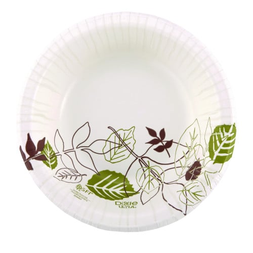 Dixie Pathways Heavyweight Paper Bowls, WiseSize, 12 oz, Green/Burgundy, 125/Pack (SXB12WSPK)