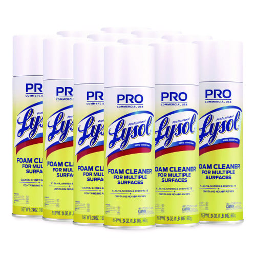 Lysol Disinfectant Foam Cleaner, 24 oz Aerosol Spray, 12/Carton (02775CT)