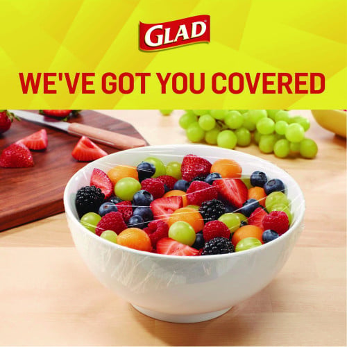 Glad Cling'N Seal Plastic Food Wrap, 200 Square Foot Roll, Clear (00020)