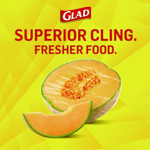Glad Cling'N Seal Plastic Food Wrap, 200 Square Foot Roll, Clear, 12 Rolls/Carton (00020CT)