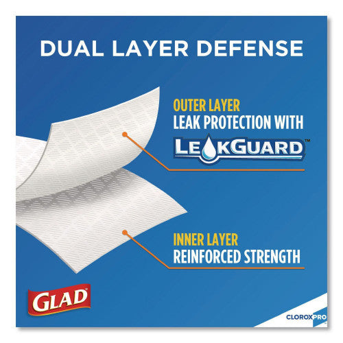 Glad Tall Kitchen Drawstring Trash Bags, 13 gal, 24" x 27.38", Gray, 100 Bags/Box, 4 Boxes/Carton (78526CT)