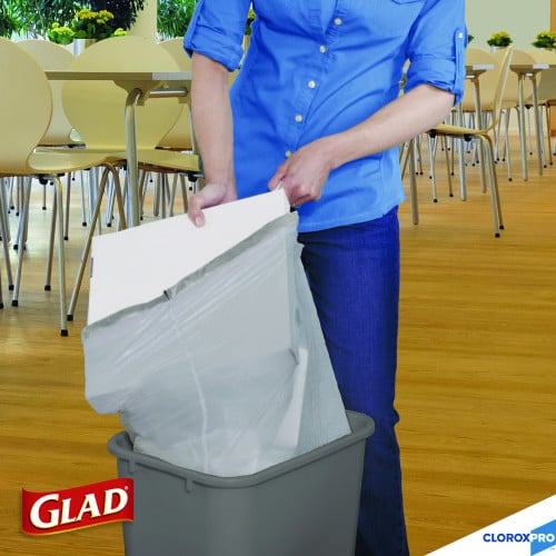 Glad CloroxPro ForceFlex Tall Kitchen Drawstring Trash Bags, 13 gal, 23.75" x 24.88", Gray, 100/Box (70427)