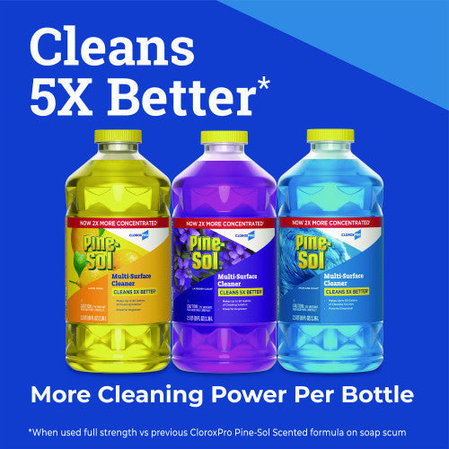 Pine-Sol CloroxPro Multi-Surface Cleaner Concentrated, Sparkling Wave Scent, 80 oz Bottle, 3/Carton (60609CT)