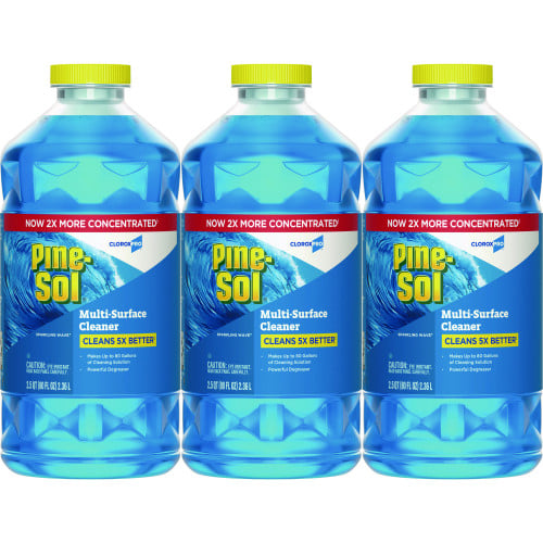 Pine-Sol CloroxPro Multi-Surface Cleaner Concentrated, Sparkling Wave Scent, 80 oz Bottle, 3/Carton (60609CT)