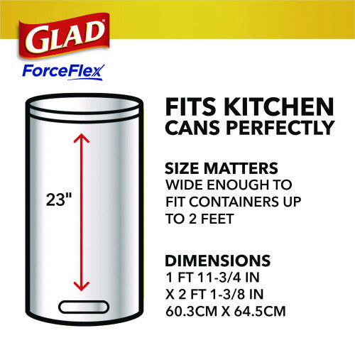 Glad ForceFlex Kitchen Drawstring Trash Bags, 13 gal, Lavender Breeze Scent, 24" x 27.38", White, 80 Bags/BX, 3 BX/CT (78902)