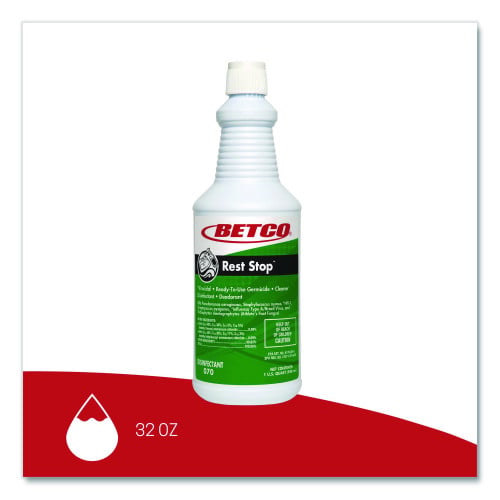 Betco Rest Stop Non-Acid Bowl and Restroom Cleaner, Floral Fresh Scent, 32 oz Bottle, 12/Carton (0701200)