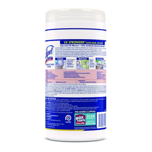 Lysol® Disinfecting Wipes, Lemon & Lime, 80 Wipes, 6 Canisters (77182CT)