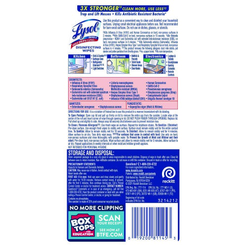 Lysol® Disinfecting Wipes, Lemon & Lime, 12 Canisters (81145CT)