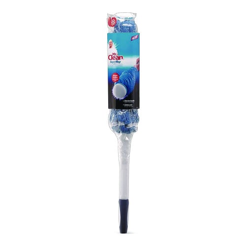 Mr. Clean SuperMop with Magic Eraser, 3.5" Blue Cotton Head, White Nylon Handle (949812)