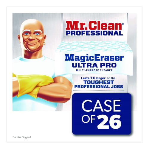 Mr. Clean Magic Eraser Ultra Pro Multi-Purpose Cleaner, 4.72 x 1.38 x 2.56 Thick, White, 26/Carton (17406)