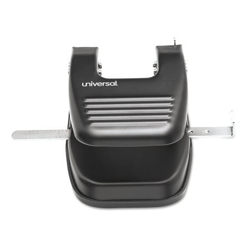 Universal 30-Sheet Two-Hole Punch, 9/32" Holes, Black (UNV74222)