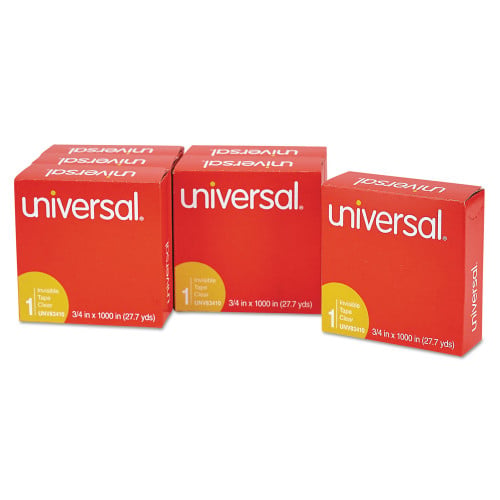 Universal Invisible Tape, 1" Core, 0.75" x 83.33 ft, Clear, 6/Pack (UNV83410)