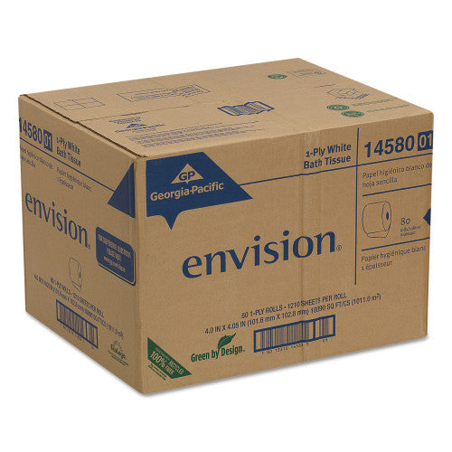 Georgia Pacific Professional Pacific Blue Basic Bathroom Tissue, Septic Safe, 1-Ply, White, 1,210 Sheets/Roll, 80 Rolls/Carton (1458001)