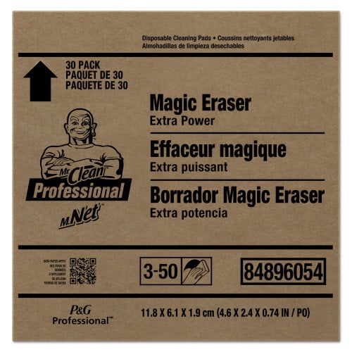 Mr. Clean Magic Eraser Extra Durable, 4.6 x 2.4, 0.7" Thick, White, 30/Carton (16449)