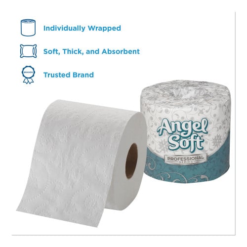 Georgia Pacific Professional Angel Soft ps Premium Bathroom Tissue, Septic Safe, 2-Ply, White, 450 Sheets/Roll, 40 Rolls/Carton (16840)