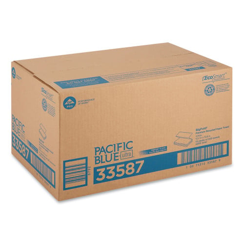 Georgia Pacific Professional Pacific Blue Ultra Paper Towels, 1-Ply, 10.2 x 10.8, White, 220/Pack, 10 Packs/Carton (33587)