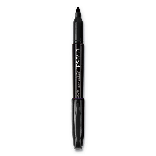 Universal Pen-Style Permanent Marker Value Pack, Fine Bullet Tip, Black, 60/Pack (UNV07074)